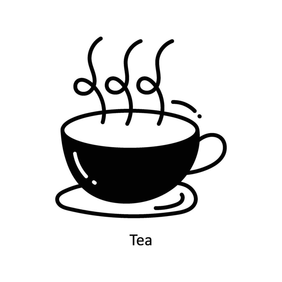 Tea doodle Icon Design illustration. Food and Drinks Symbol on White background EPS 10 File vector