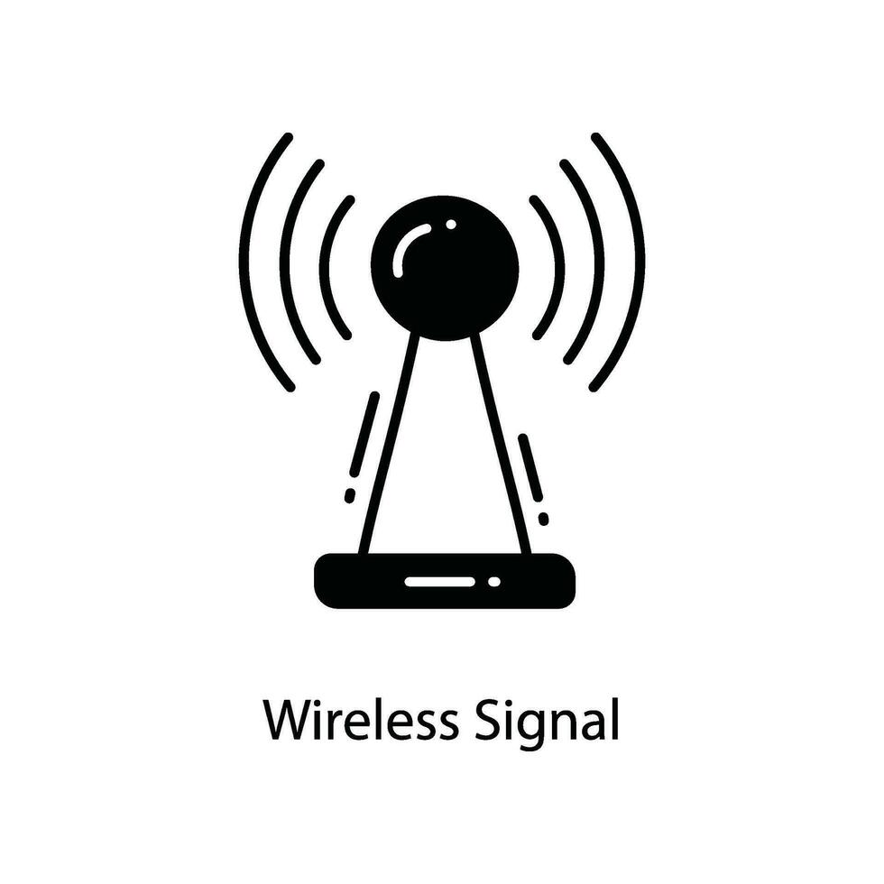 Wireless Signal doodle Icon Design illustration. Networking Symbol on White background EPS 10 File vector