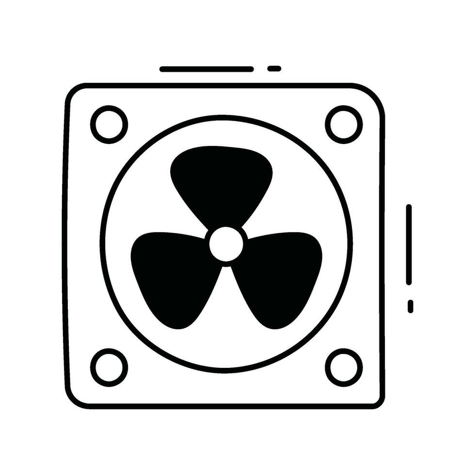 Cooling fan doodle Icon Design illustration. Science and Technology Symbol on White background EPS 10 File vector