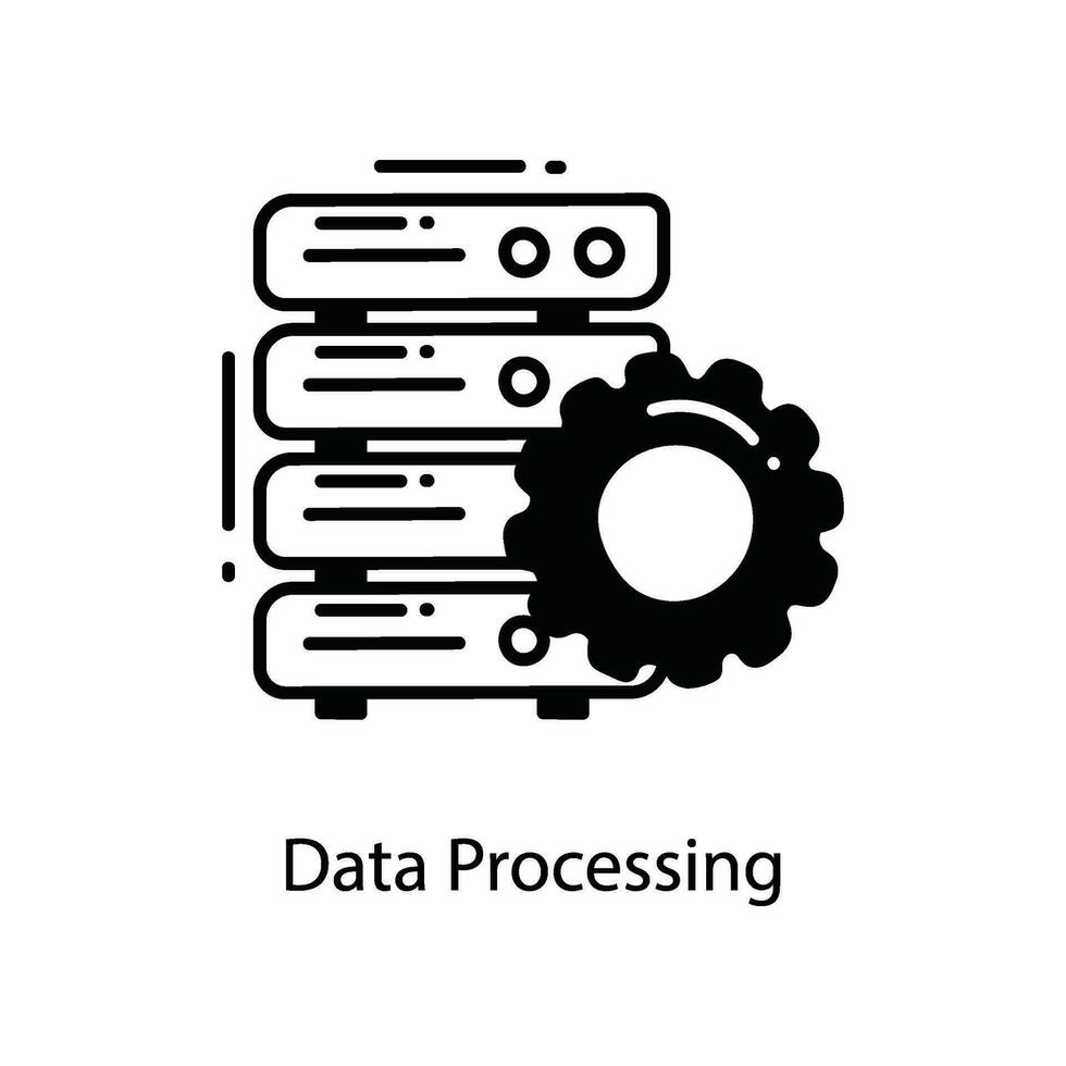 Data Processing doodle Icon Design illustration. Networking Symbol on White background EPS 10 File vector