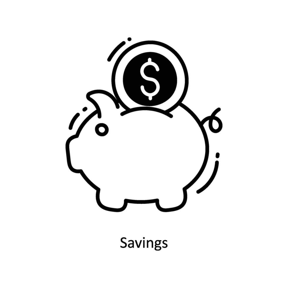 Savings doodle Icon Design illustration. Startup Symbol on White background EPS 10 File vector
