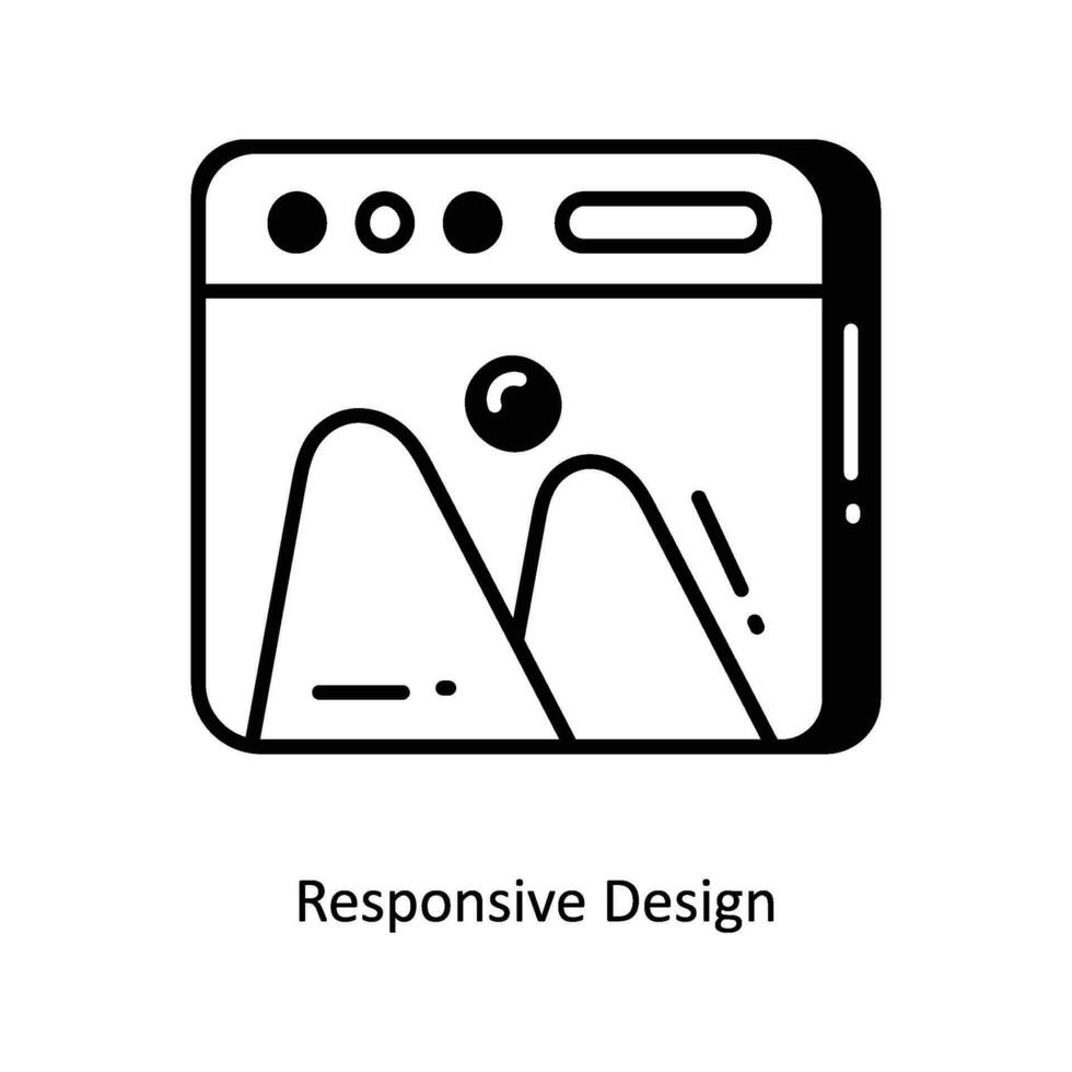 Responsive Design doodle Icon Design illustration. Startup Symbol on White background EPS 10 File vector