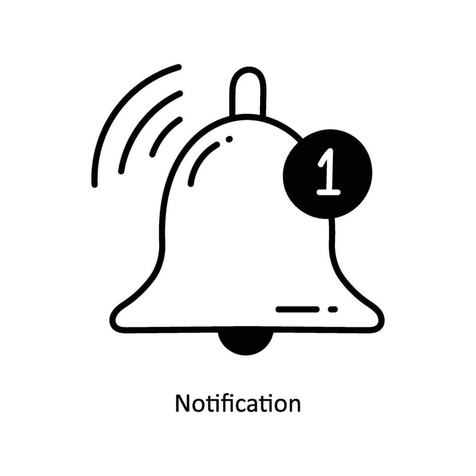 Notification doodle Icon Design illustration. Ecommerce and shopping Symbol on White background EPS 10 File vector