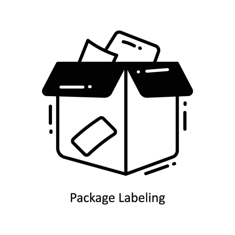 Package Labeling doodle Icon Design illustration. Logistics and Delivery Symbol on White background EPS 10 File vector