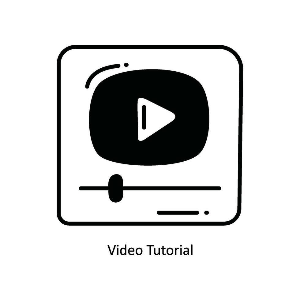 Video Tutorial doodle Icon Design illustration. School and Study Symbol on White background EPS 10 File vector