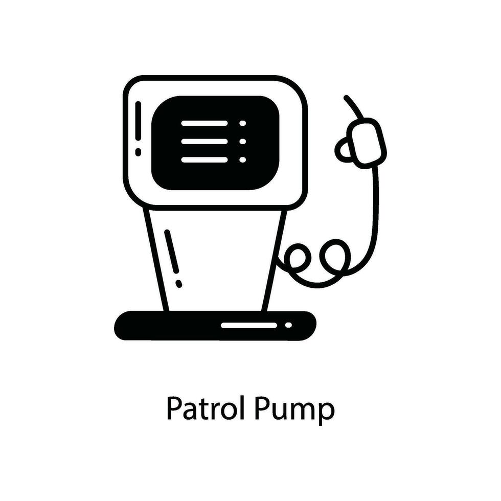 Patrol Pump doodle Icon Design illustration. Travel Symbol on White background EPS 10 File vector