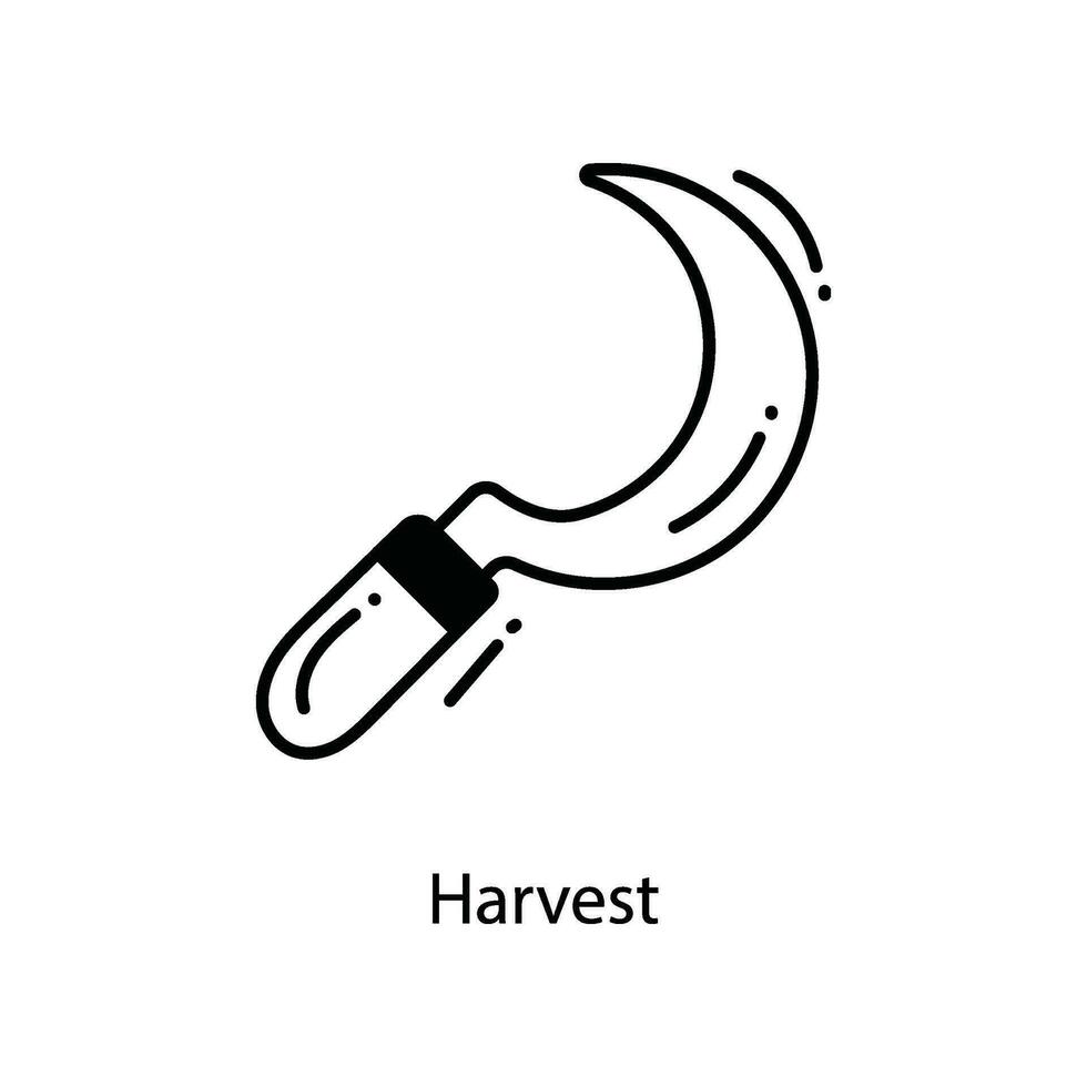 Harvest doodle Icon Design illustration. Agriculture Symbol on White background EPS 10 File vector