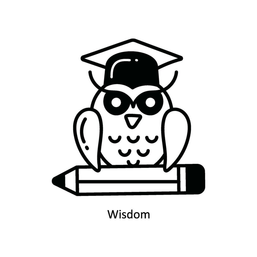 Wisdom doodle Icon Design illustration. School and Study Symbol on White background EPS 10 File vector