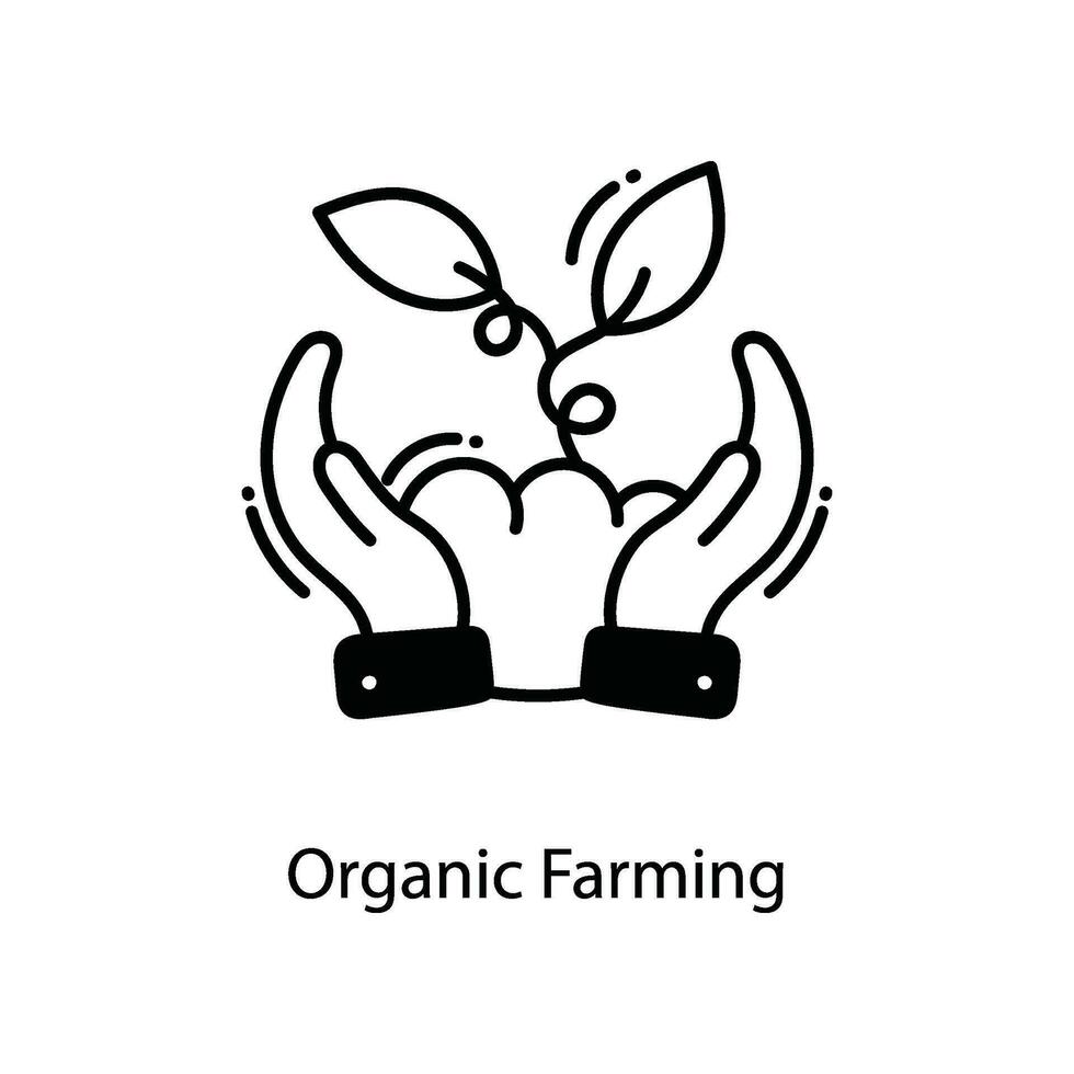 orgánico agricultura garabatear icono diseño ilustración. agricultura símbolo en blanco antecedentes eps 10 archivo vector