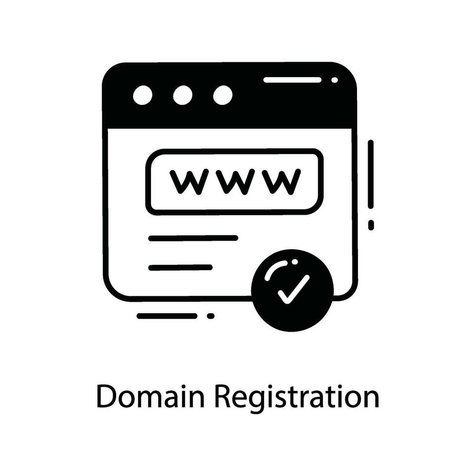 Domain Registration doodle Icon Design illustration. Marketing Symbol on White background EPS 10 File vector