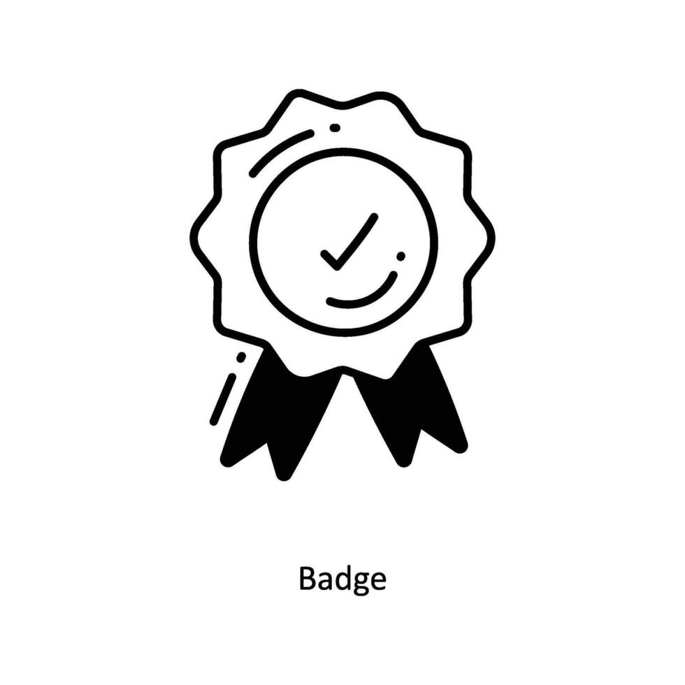 Badge doodle Icon Design illustration. Startup Symbol on White background EPS 10 File vector