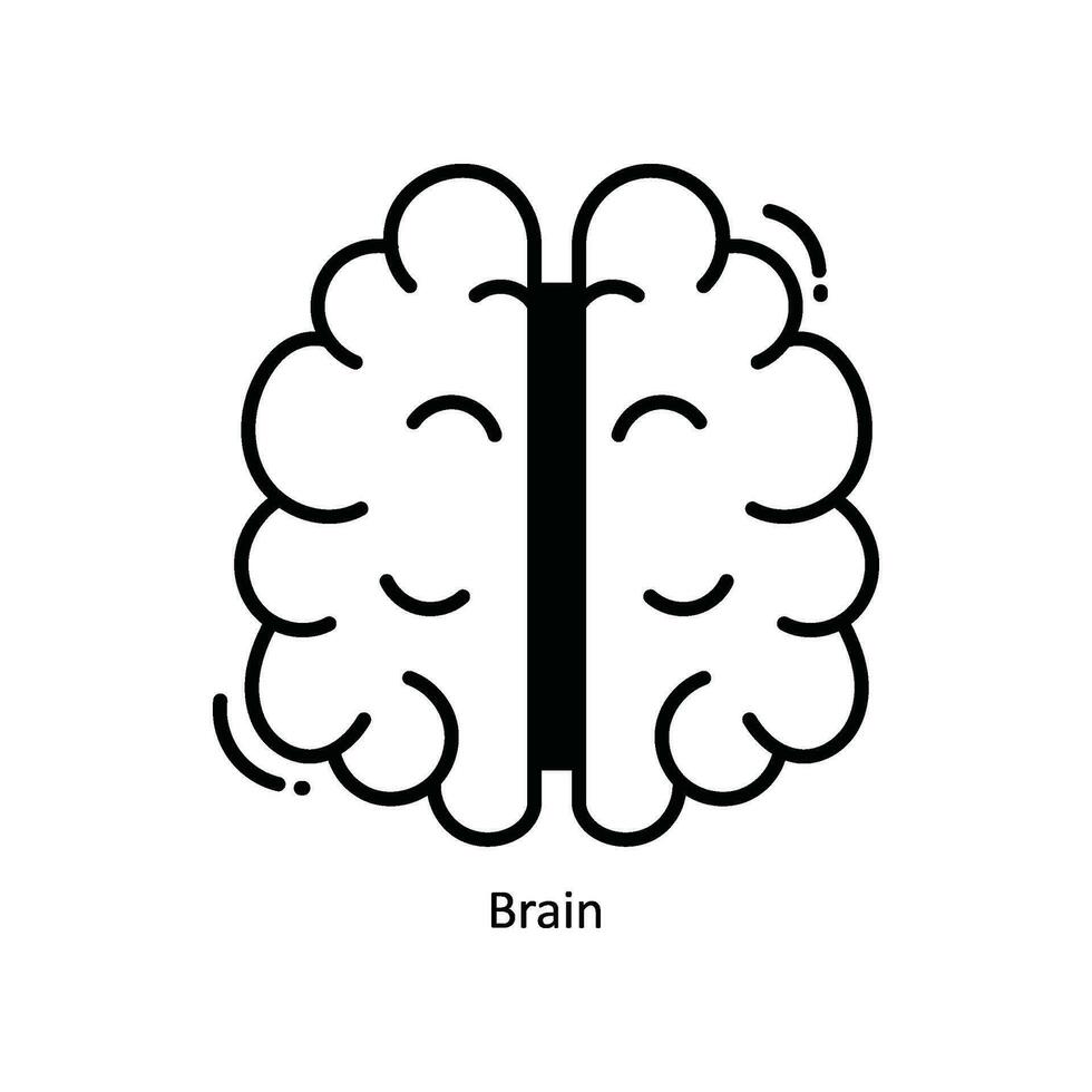 Brain doodle Icon Design illustration. School and Study Symbol on White background EPS 10 File vector