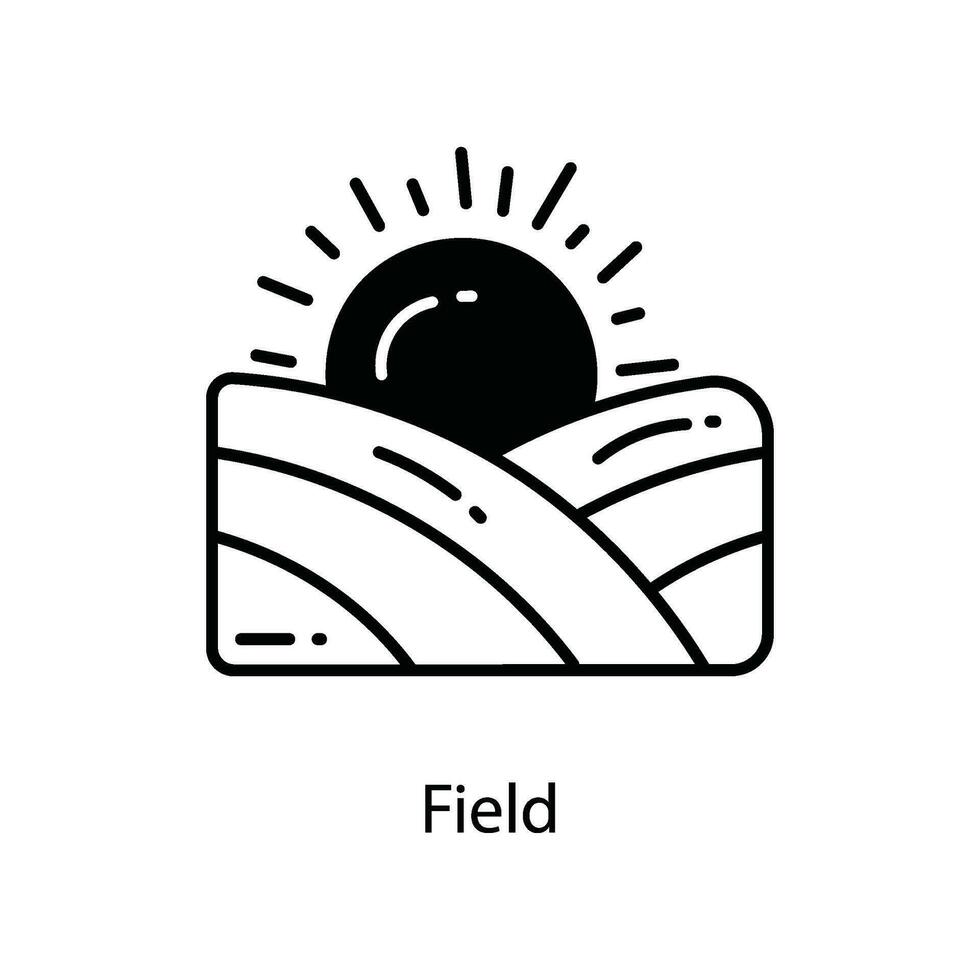 Field doodle Icon Design illustration. Agriculture Symbol on White background EPS 10 File vector