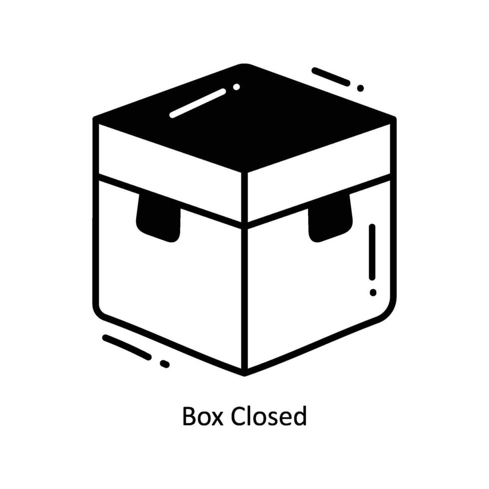 Box Closed doodle Icon Design illustration. Logistics and Delivery Symbol on White background EPS 10 File vector