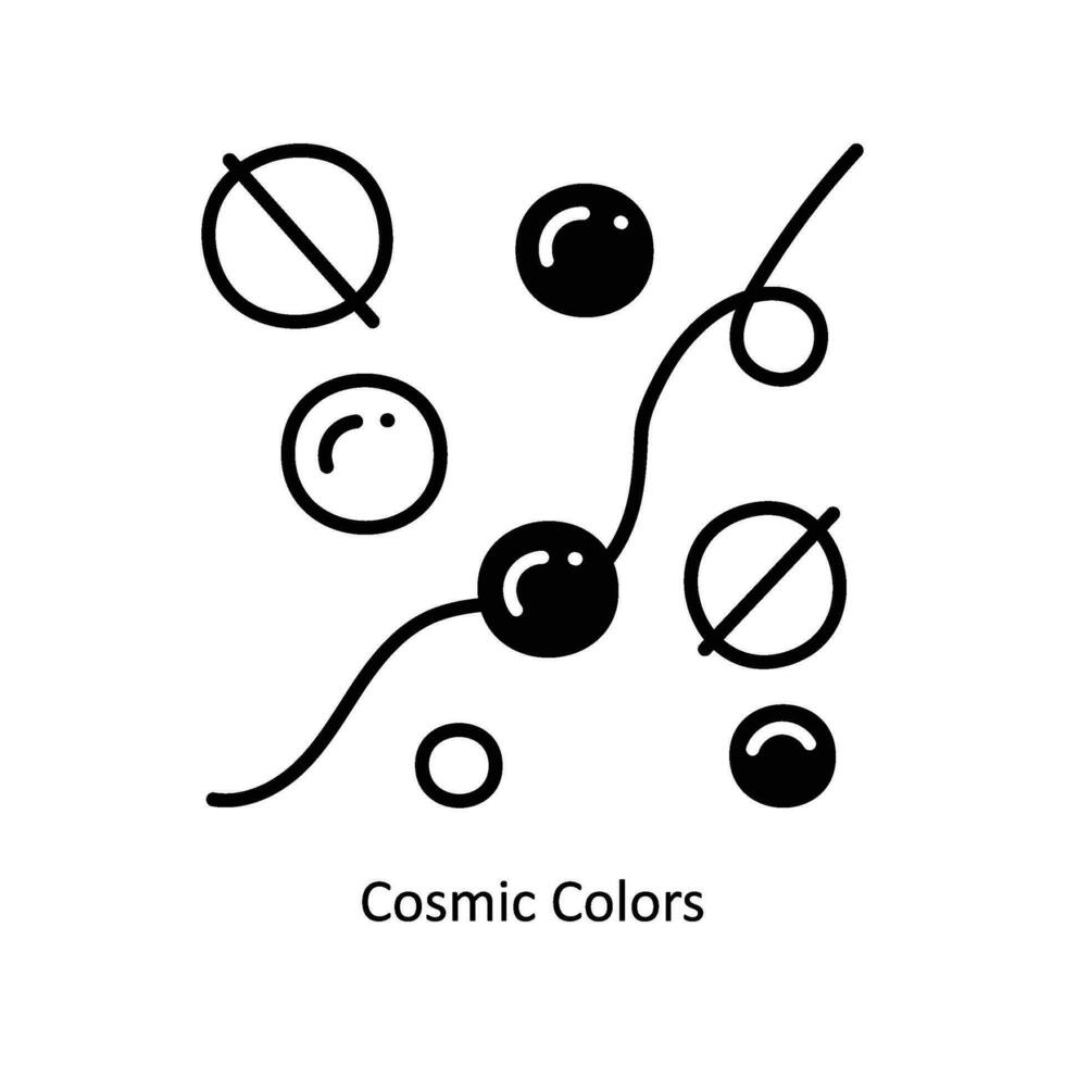 Cosmic Colors doodle Icon Design illustration. Space Symbol on White background EPS 10 File vector