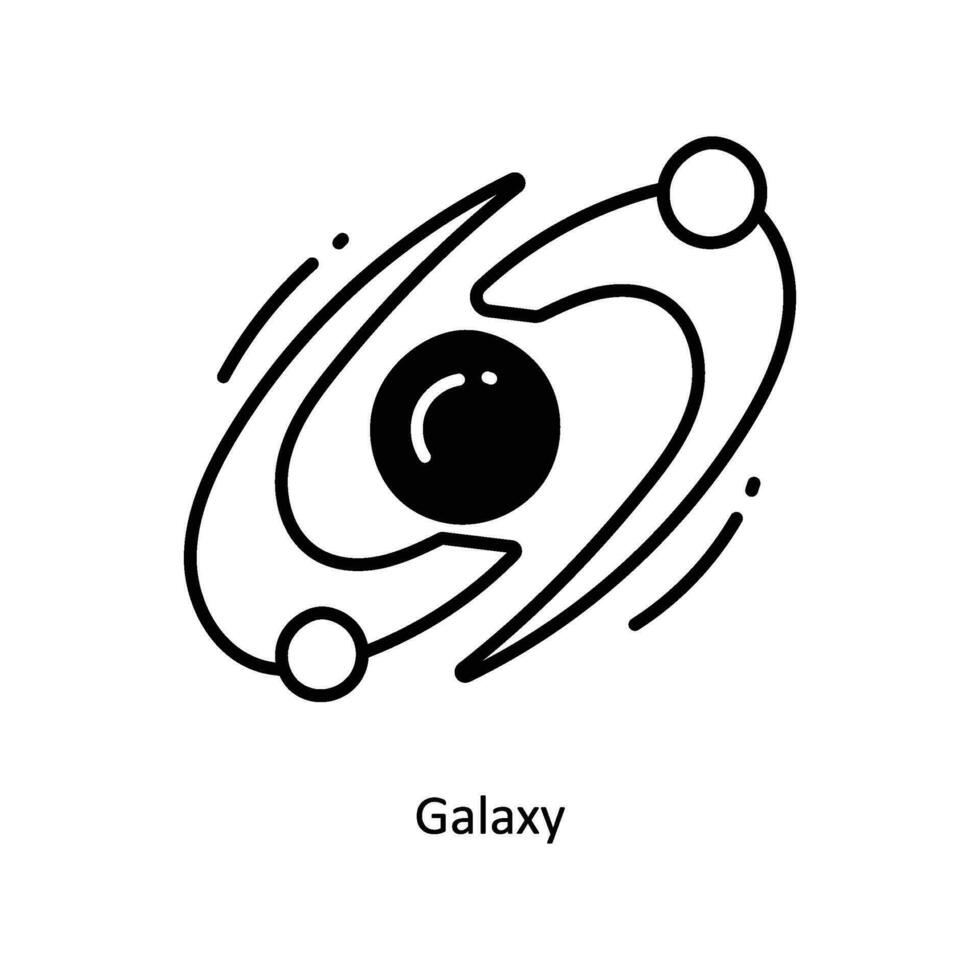 galaxia garabatear icono diseño ilustración. espacio símbolo en blanco antecedentes eps 10 archivo vector