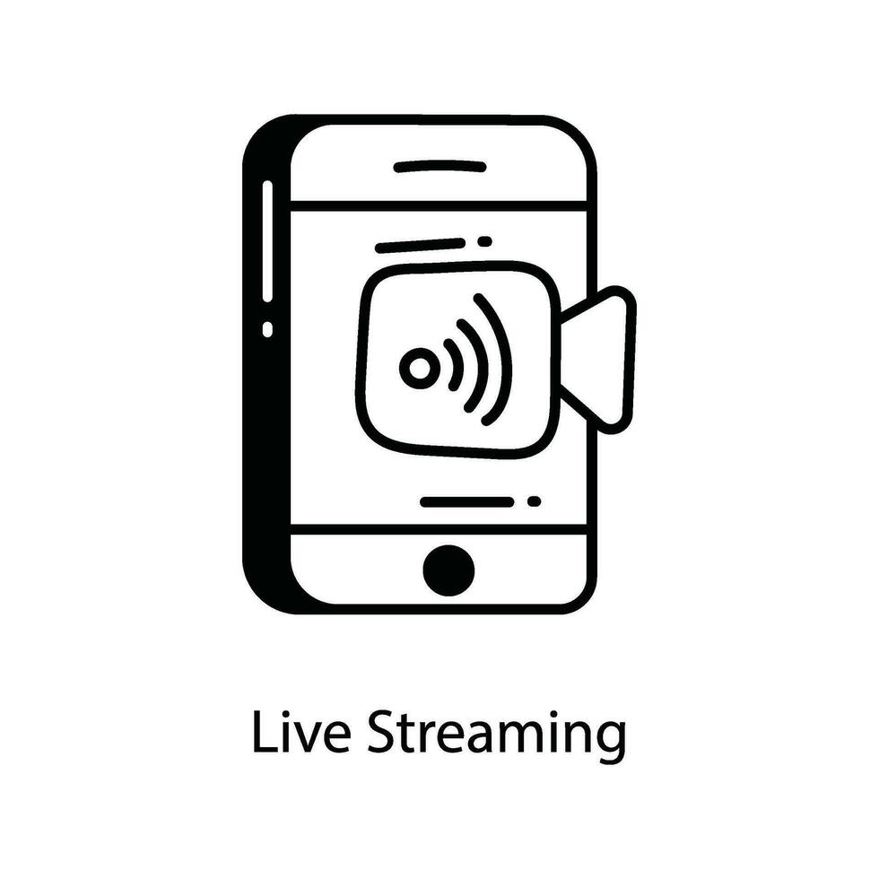 Live Streaming doodle Icon Design illustration. Marketing Symbol on White background EPS 10 File vector