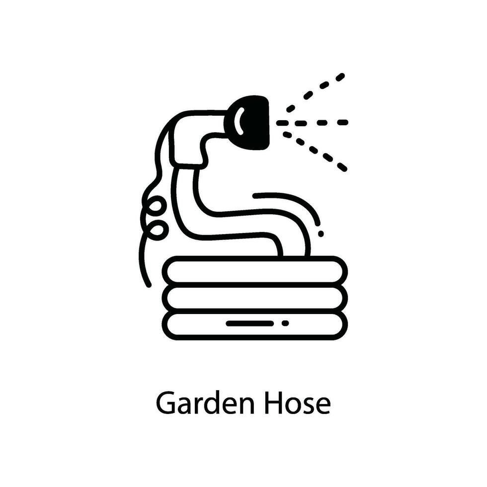 Garden Hose doodle Icon Design illustration. Agriculture Symbol on White background EPS 10 File vector