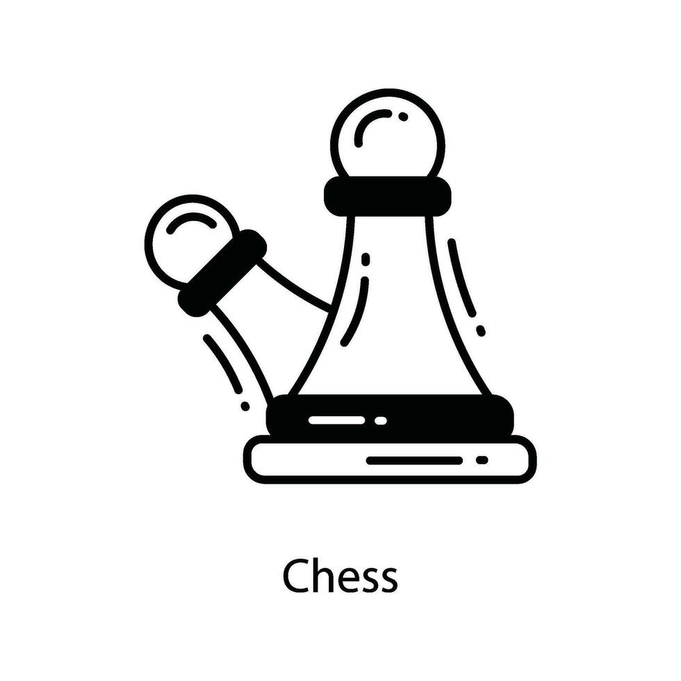 Chess doodle Icon Design illustration. Marketing Symbol on White background EPS 10 File vector