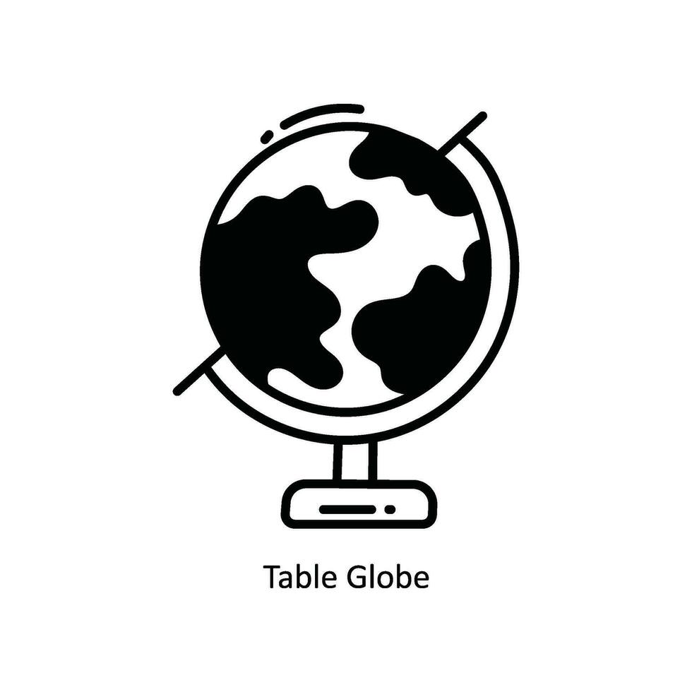 Table Globe doodle Icon Design illustration. School and Study Symbol on White background EPS 10 File vector