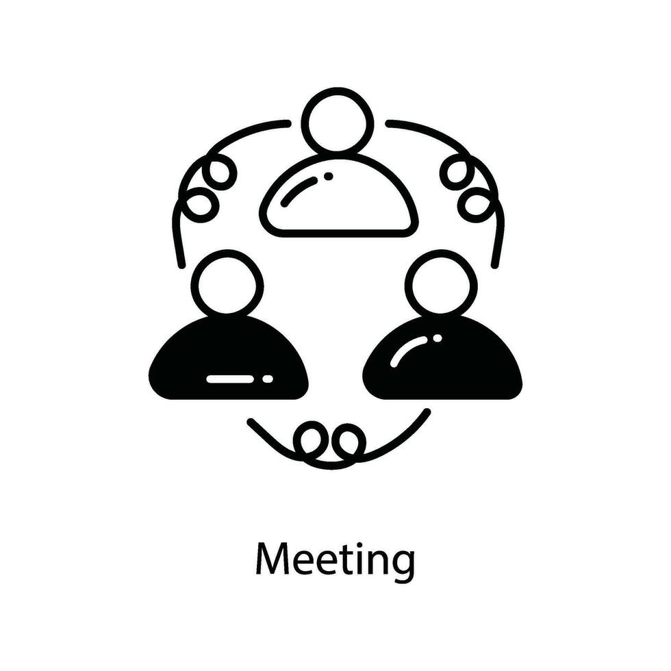 Meeting doodle Icon Design illustration. Marketing Symbol on White background EPS 10 File vector