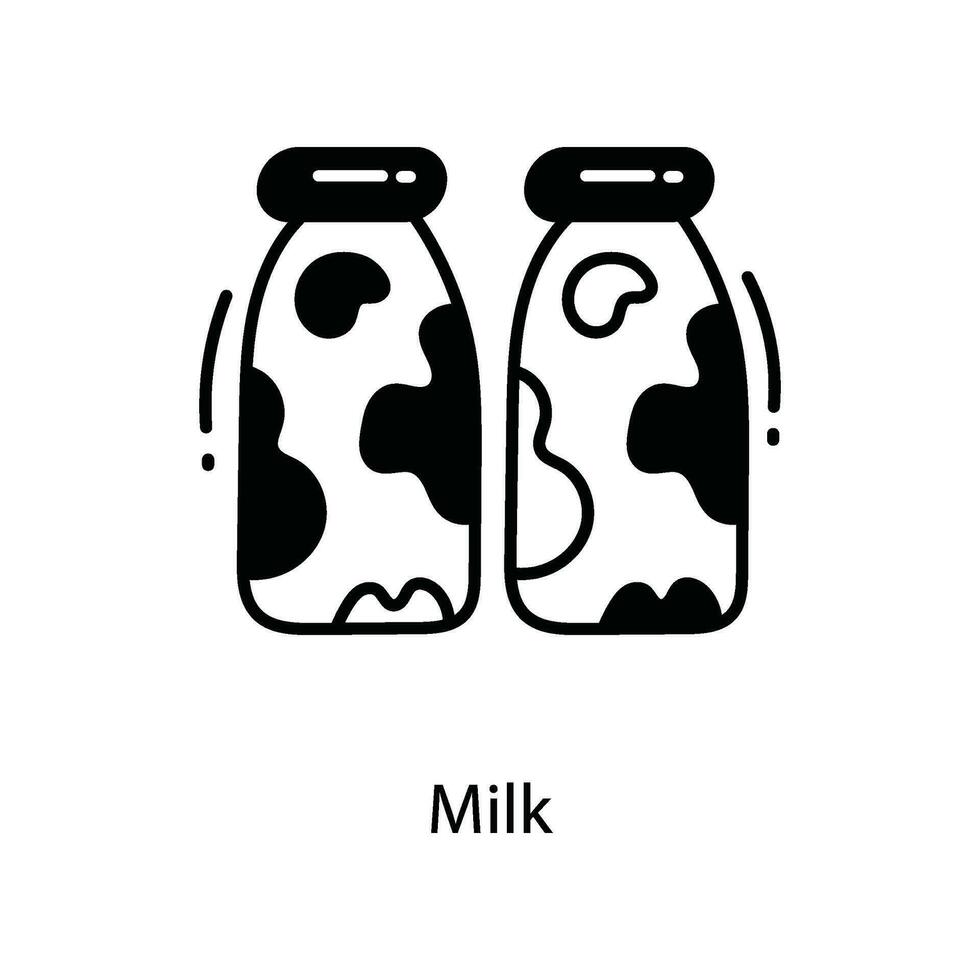 Milk doodle Icon Design illustration. Agriculture Symbol on White background EPS 10 File vector