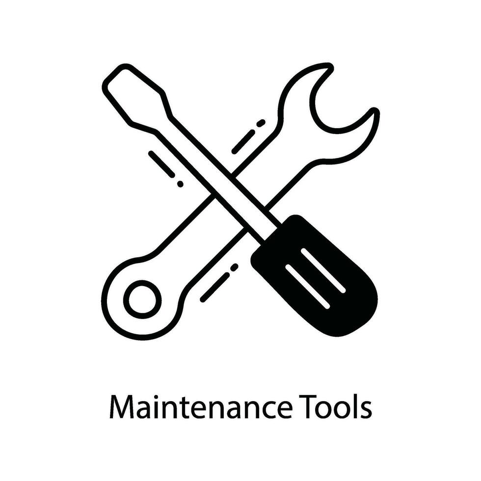 Maintenance Tools doodle Icon Design illustration. Marketing Symbol on White background EPS 10 File vector