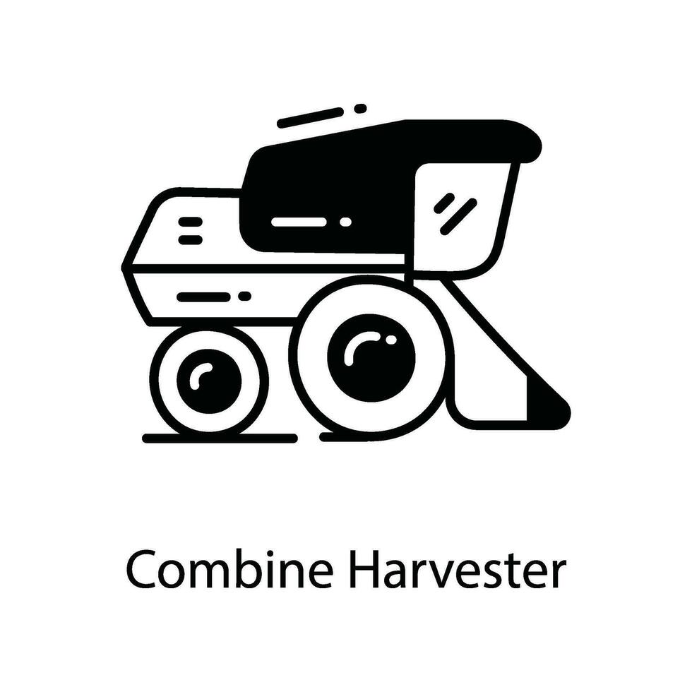 Combine Harvester doodle Icon Design illustration. Agriculture Symbol on White background EPS 10 File vector