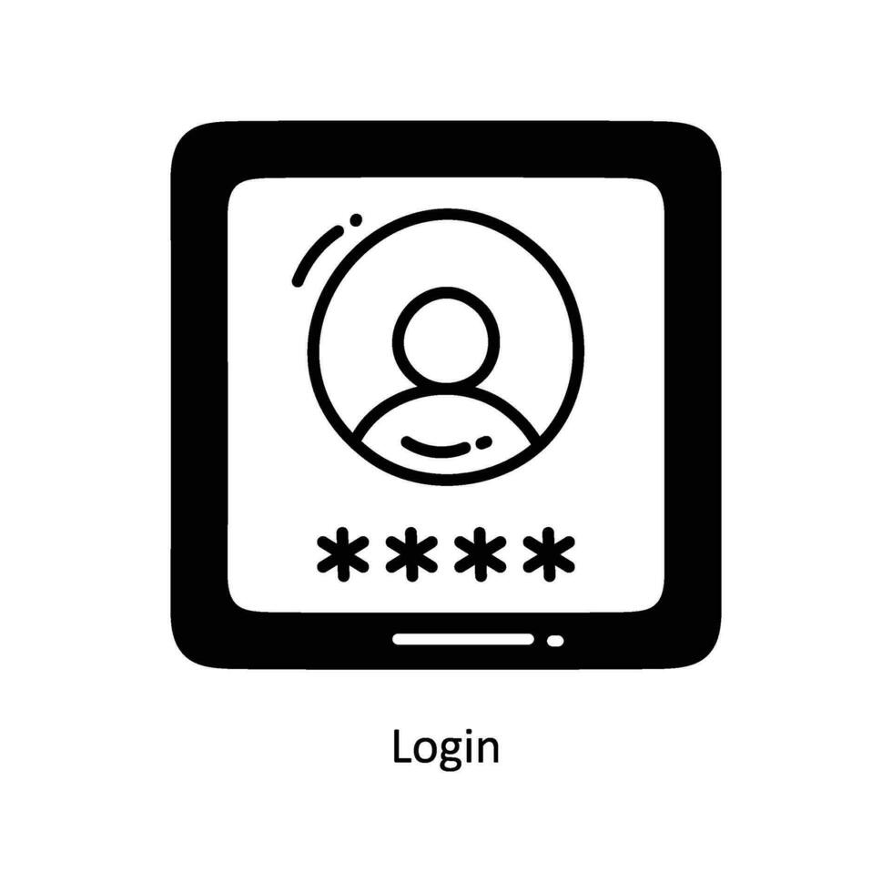 Login doodle Icon Design illustration. Ecommerce and shopping Symbol on White background EPS 10 File vector