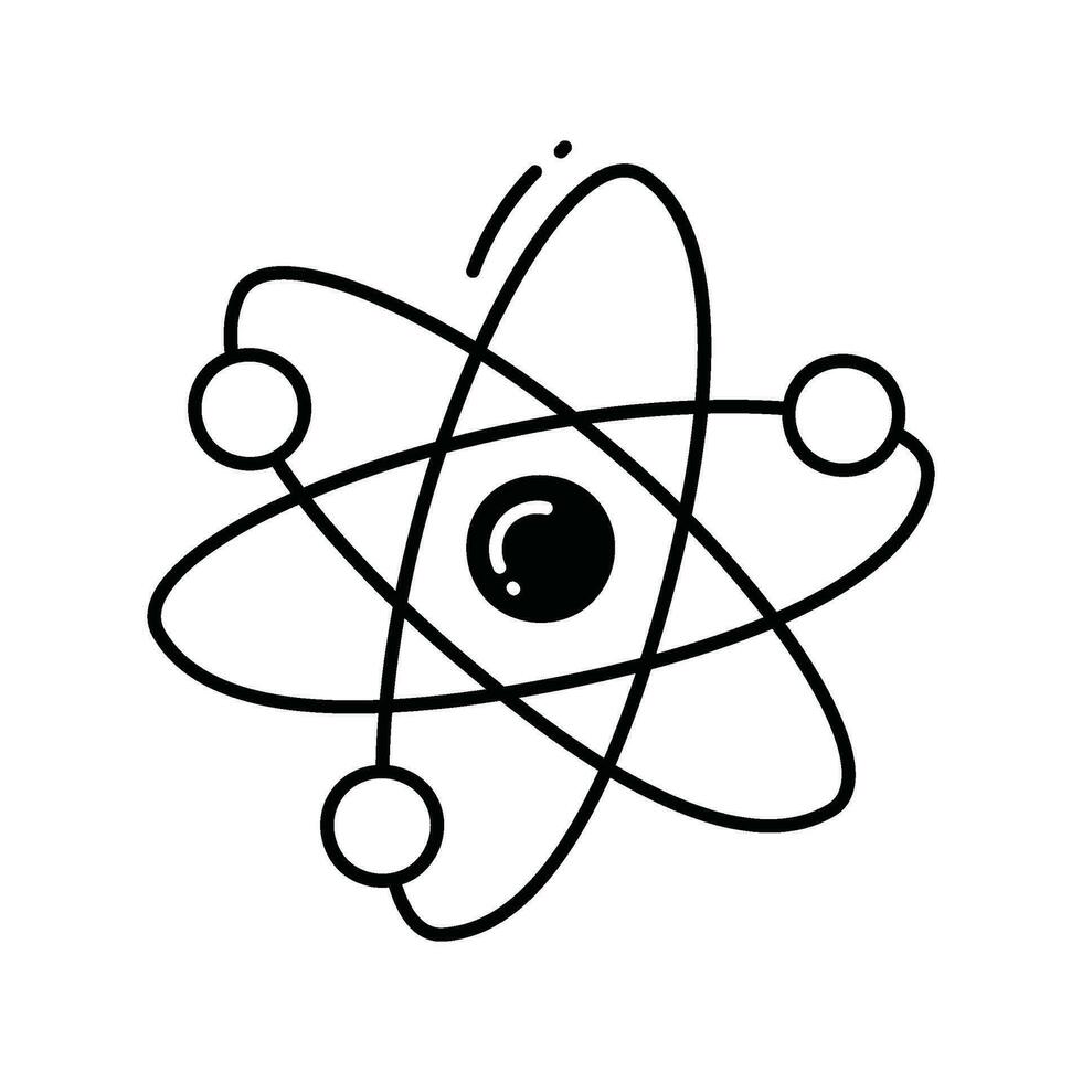 Atom doodle Icon Design illustration. Science and Technology Symbol on White background EPS 10 File vector