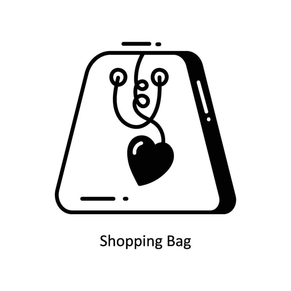 Shopping Bag doodle Icon Design illustration. Ecommerce and shopping Symbol on White background EPS 10 File vector