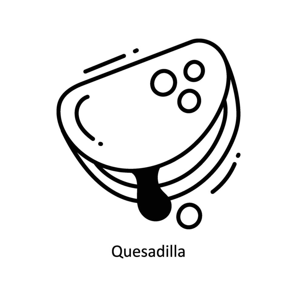 Quesadilla garabatear icono diseño ilustración. comida y bebidas símbolo en blanco antecedentes eps 10 archivo vector