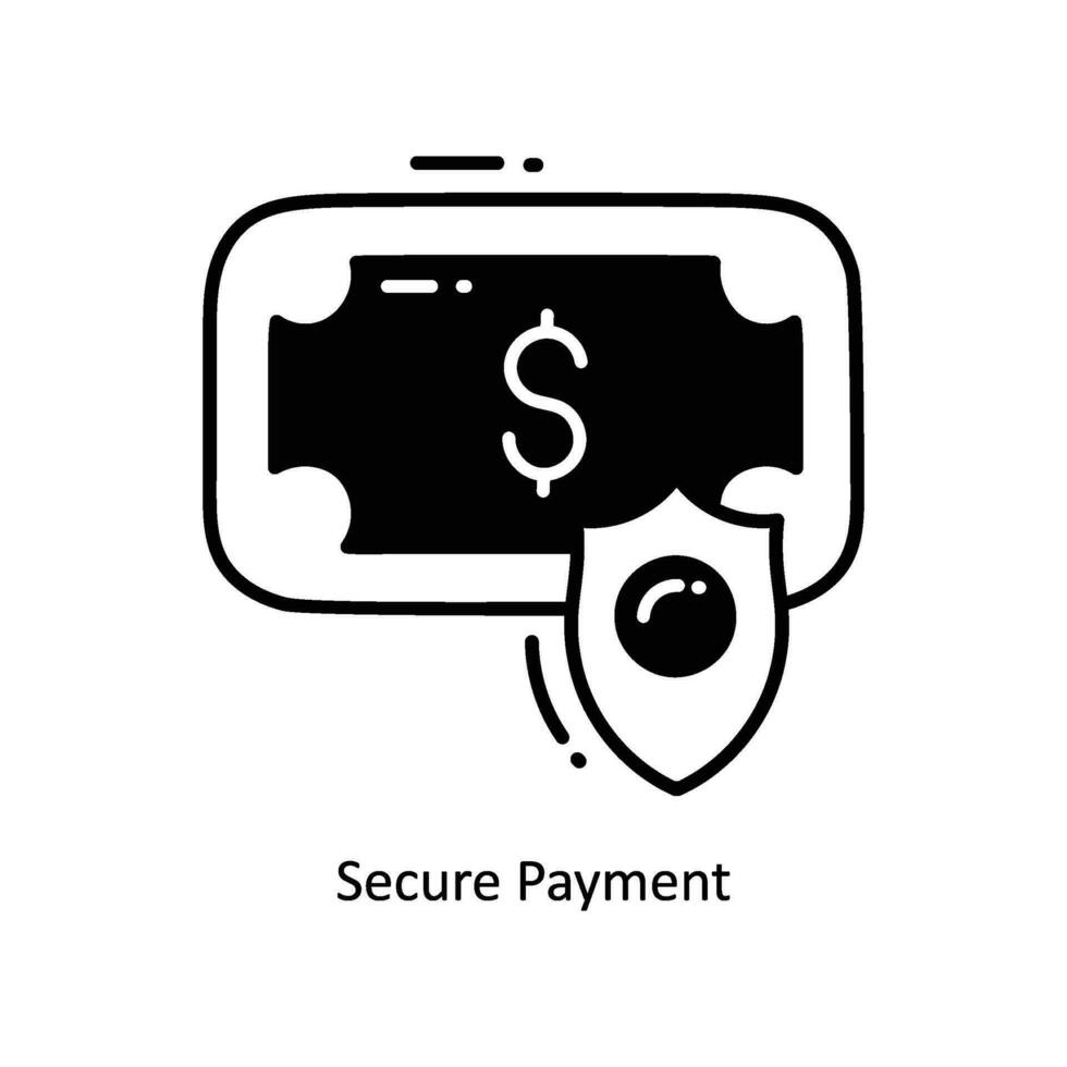 Secure Payment doodle Icon Design illustration. Ecommerce and shopping Symbol on White background EPS 10 File vector