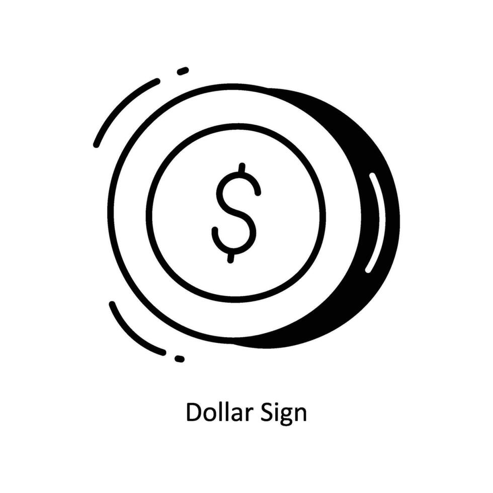 dólar firmar garabatear icono diseño ilustración. comercio electrónico y compras símbolo en blanco antecedentes eps 10 archivo vector