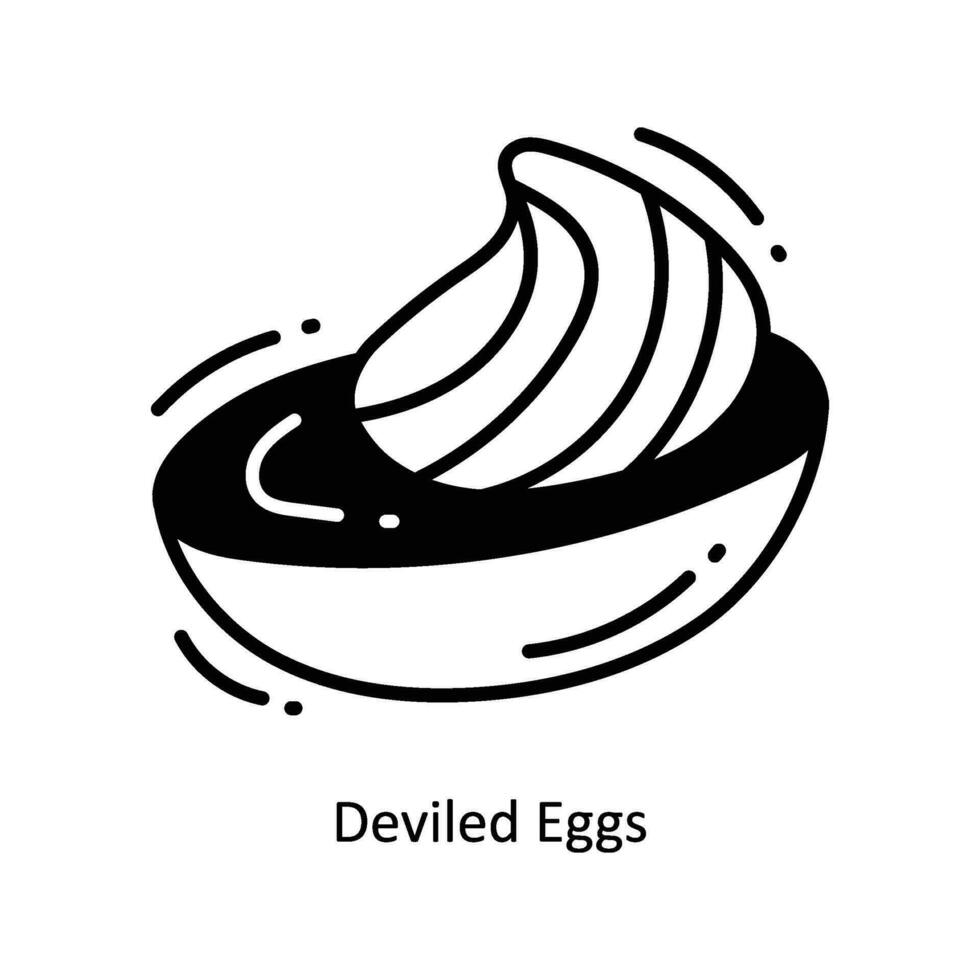 Deviled Eggs doodle Icon Design illustration. Food and Drinks Symbol on White background EPS 10 File vector