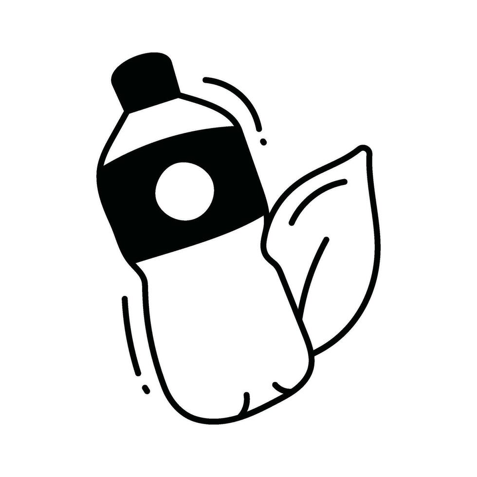 eco botella garabatear icono diseño ilustración. ecología símbolo en blanco antecedentes eps 10 archivo vector