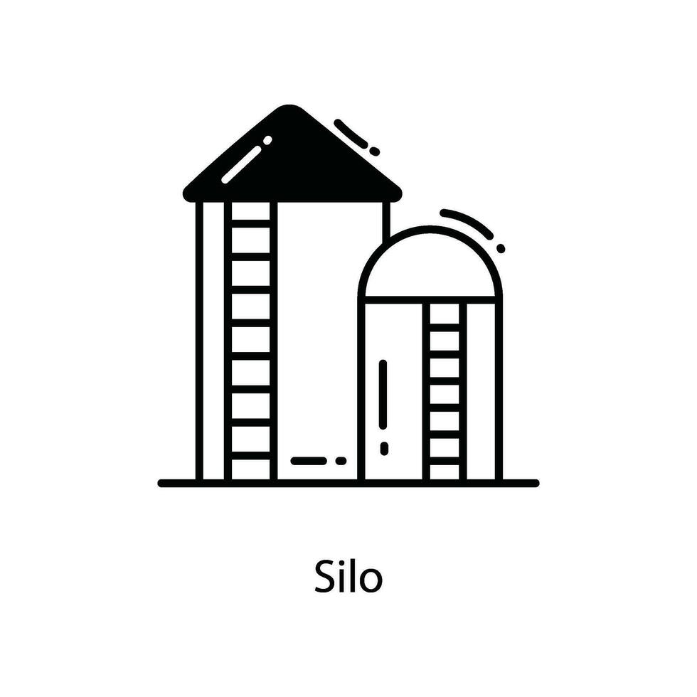 Silo doodle Icon Design illustration. Agriculture Symbol on White background EPS 10 File vector