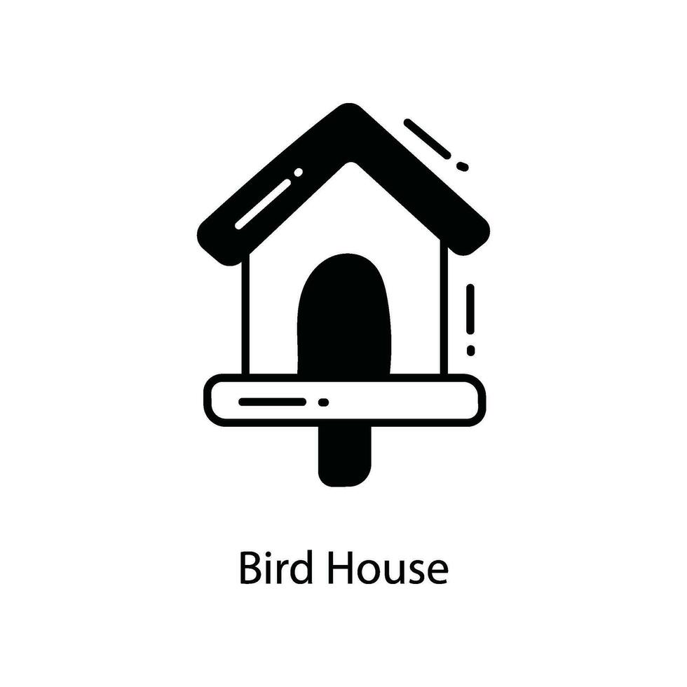 Bird House doodle Icon Design illustration. Agriculture Symbol on White background EPS 10 File vector