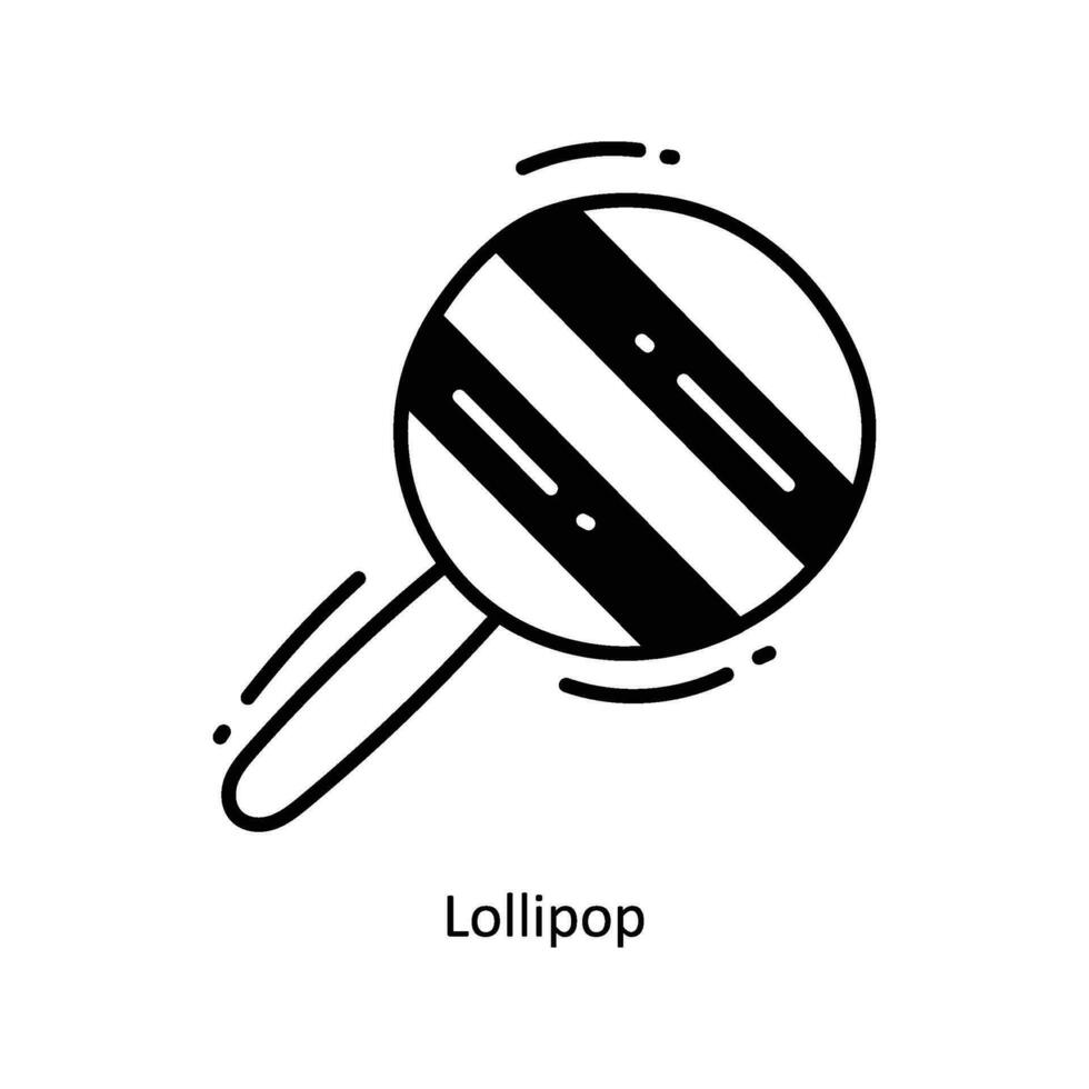 Lollipop doodle Icon Design illustration. Food and Drinks Symbol on White background EPS 10 File vector