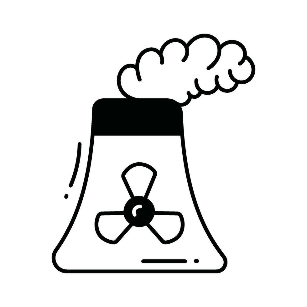 Nuclear plant doodle Icon Design illustration. Ecology Symbol on White background EPS 10 File vector