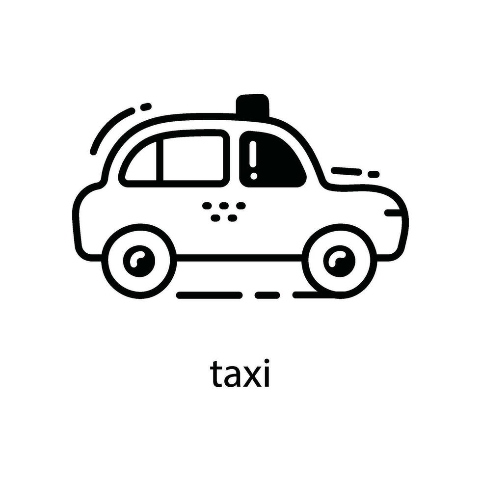 Taxi doodle Icon Design illustration. Travel Symbol on White background EPS 10 File vector