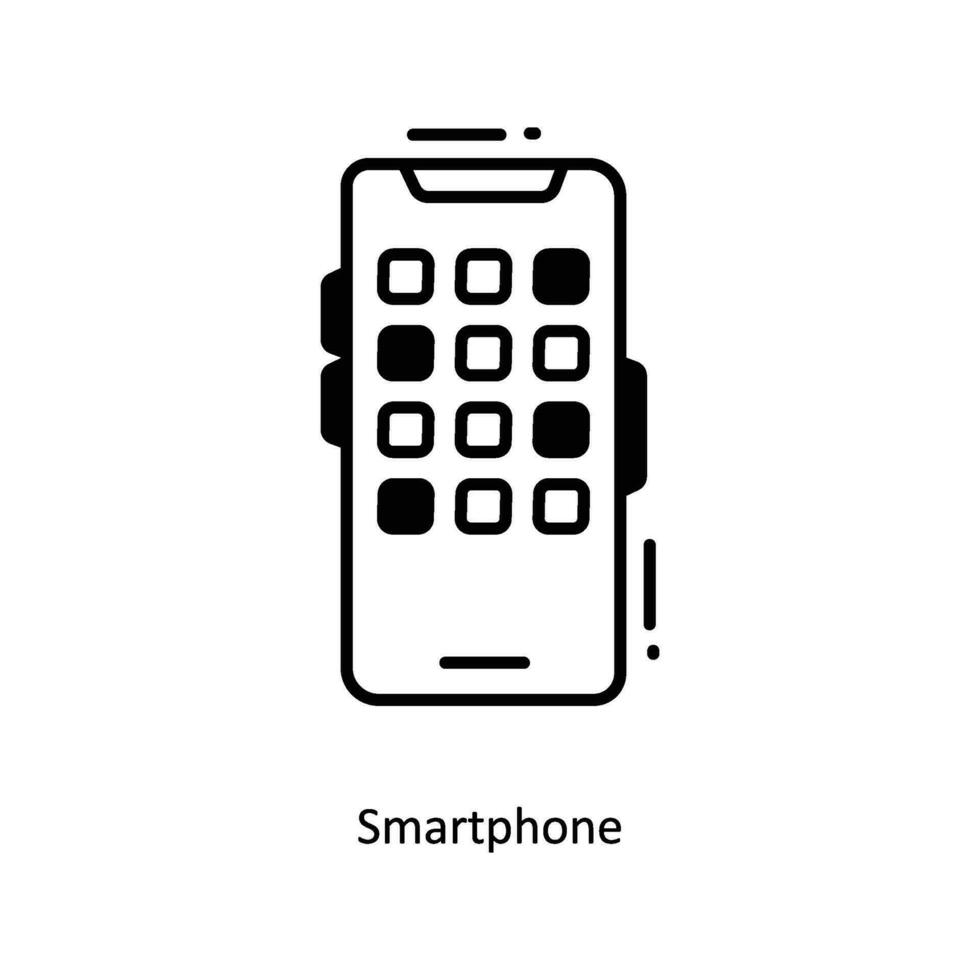 Smartphone doodle Icon Design illustration. Startup Symbol on White background EPS 10 File vector