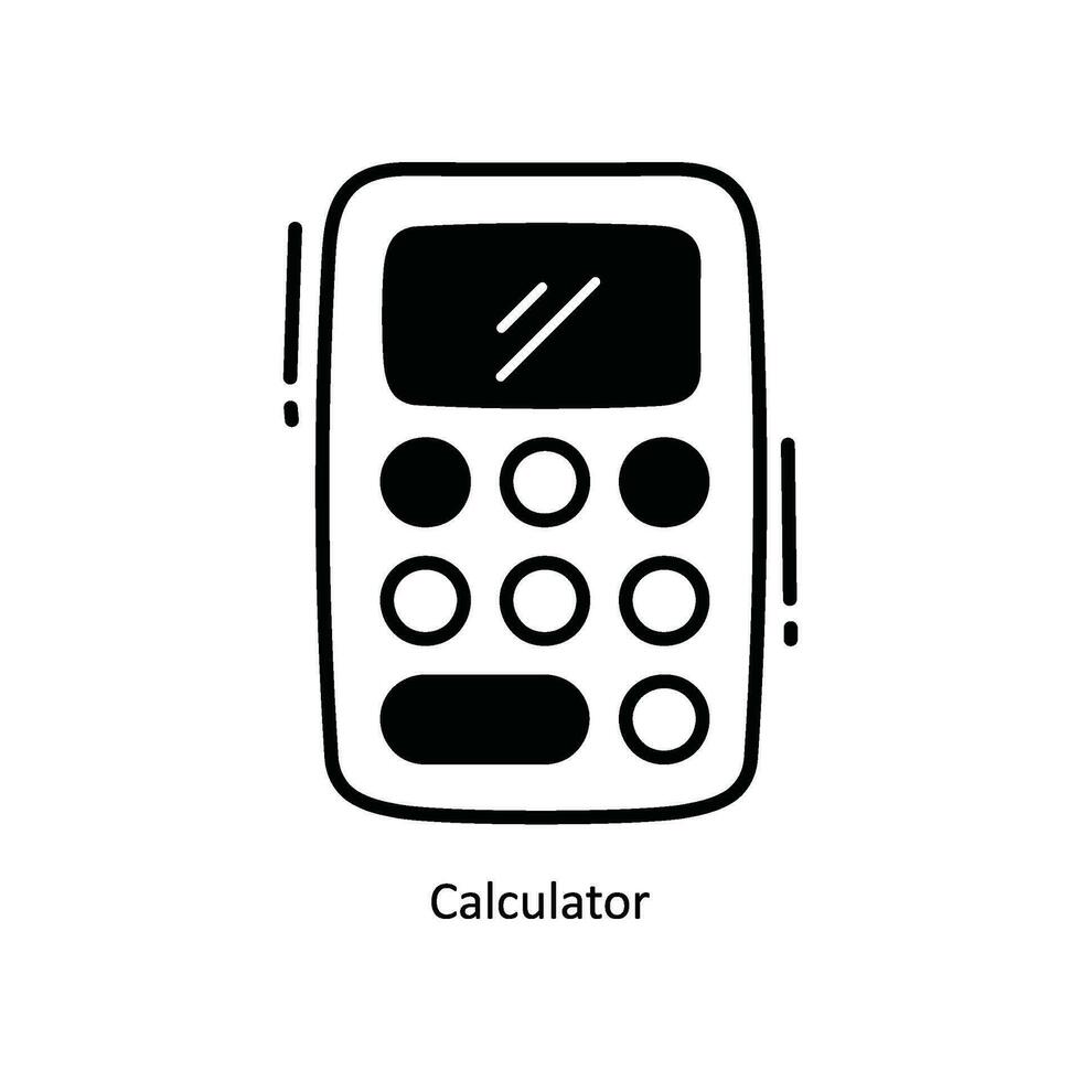 calculadora garabatear icono diseño ilustración. colegio y estudiar símbolo en blanco antecedentes eps 10 archivo vector