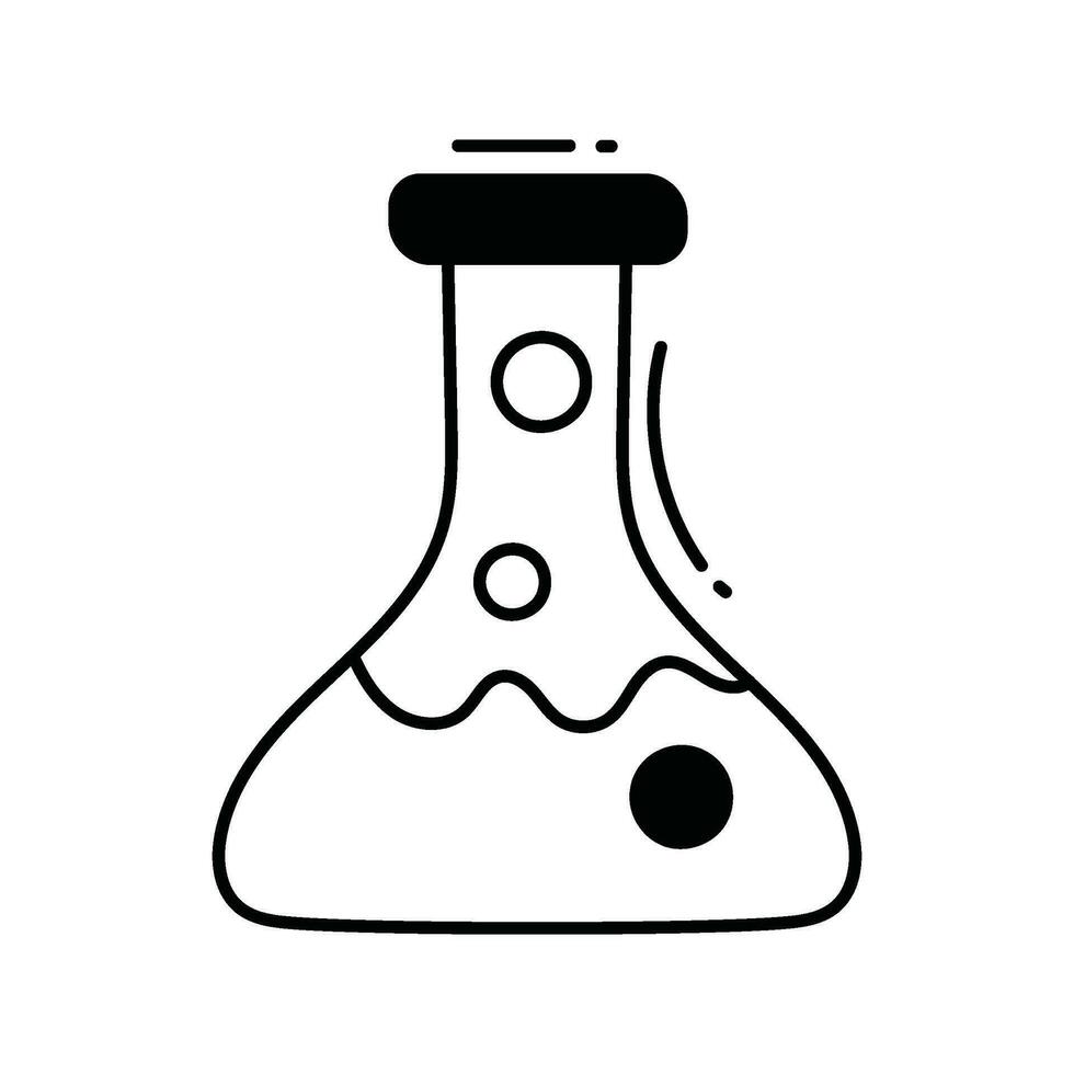 Flask doodle Icon Design illustration. Science and Technology Symbol on White background EPS 10 File vector