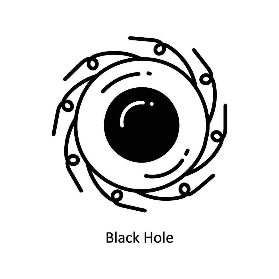 Black Hole doodle Icon Design illustration. Space Symbol on White background EPS 10 File vector