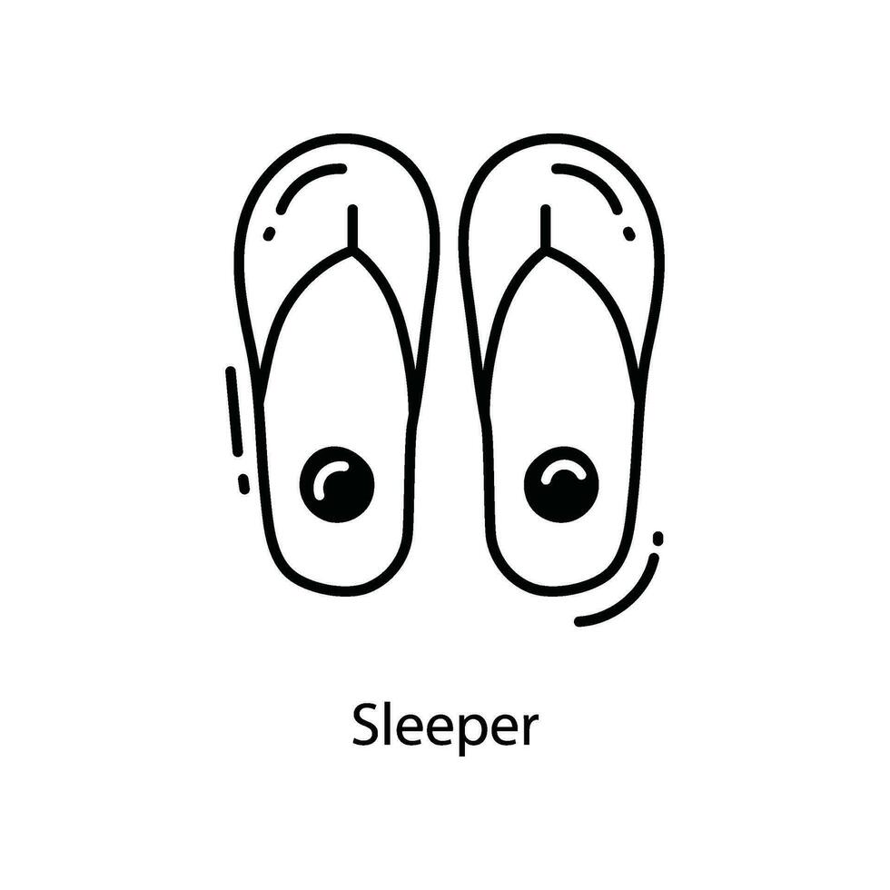 Sleeper doodle Icon Design illustration. Travel Symbol on White background EPS 10 File vector