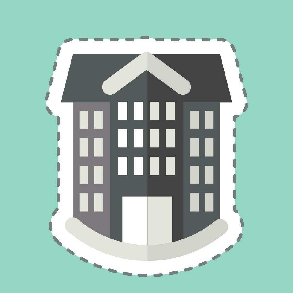 Sticker line cut School. related to Sticker line cut Building symbol. simple design editable. simple illustration vector