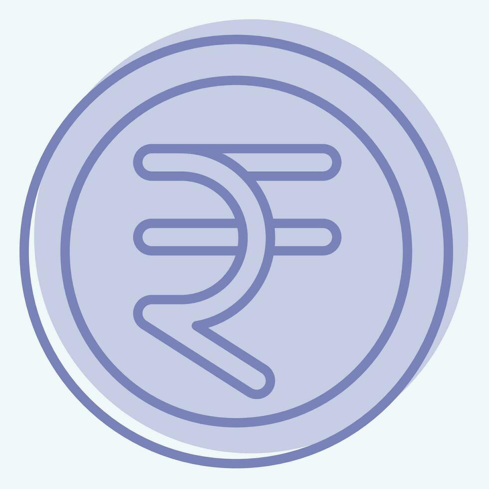 Icon Rupee. related to India symbol. two tone style. simple design editable. simple illustration vector