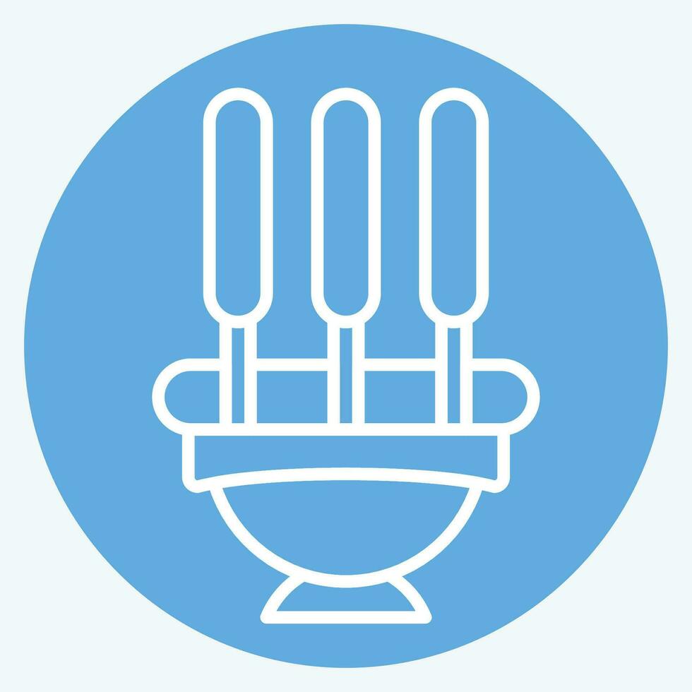 Icon Incense. related to India symbol. blue eyes style. simple design editable. simple illustration vector