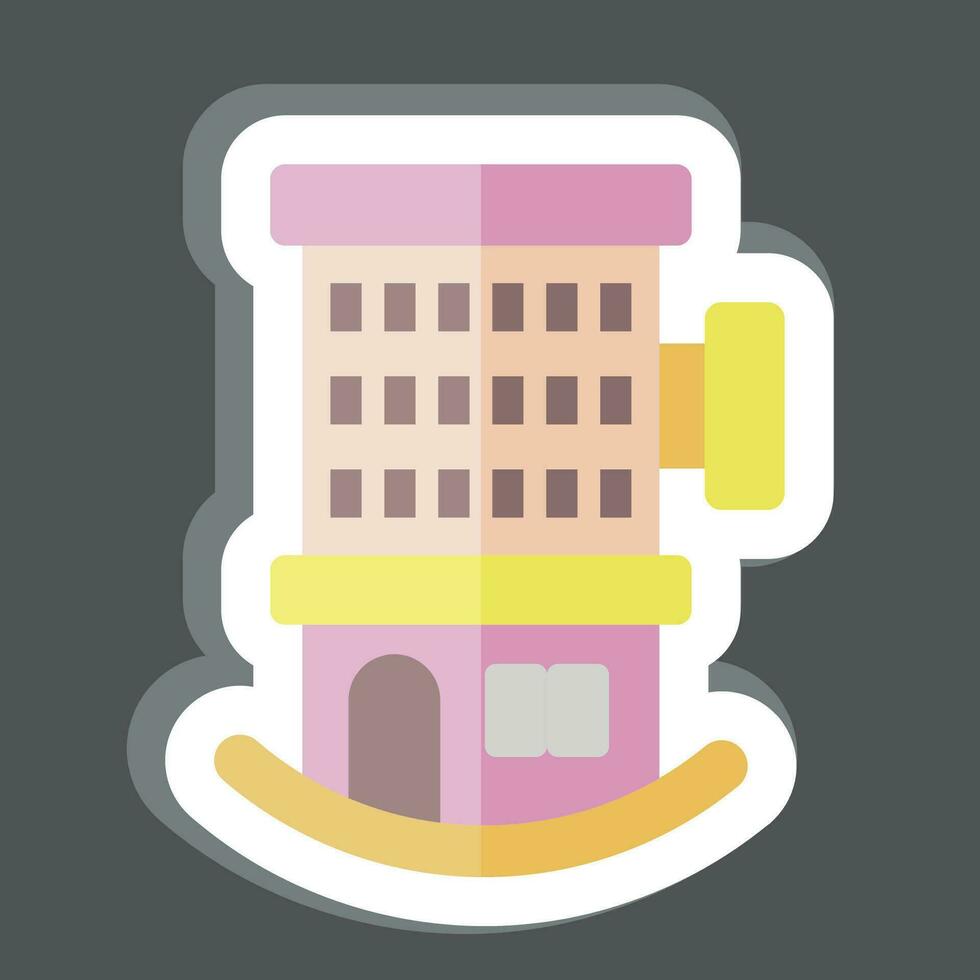 Sticker Hotel. related to Sticker Building symbol. simple design editable. simple illustration vector